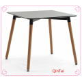 mesa rectangular de QinTai MDF mesa asiento patas de madera de haya